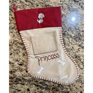 Target Dog Christmas stocking "Princess" Clear photo sleeve